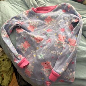 Peppa Pig Kids Pajama Top - Blue with Pink Accents